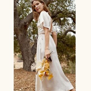 Lola Wrap Dress in Cream -Whimsy + Row